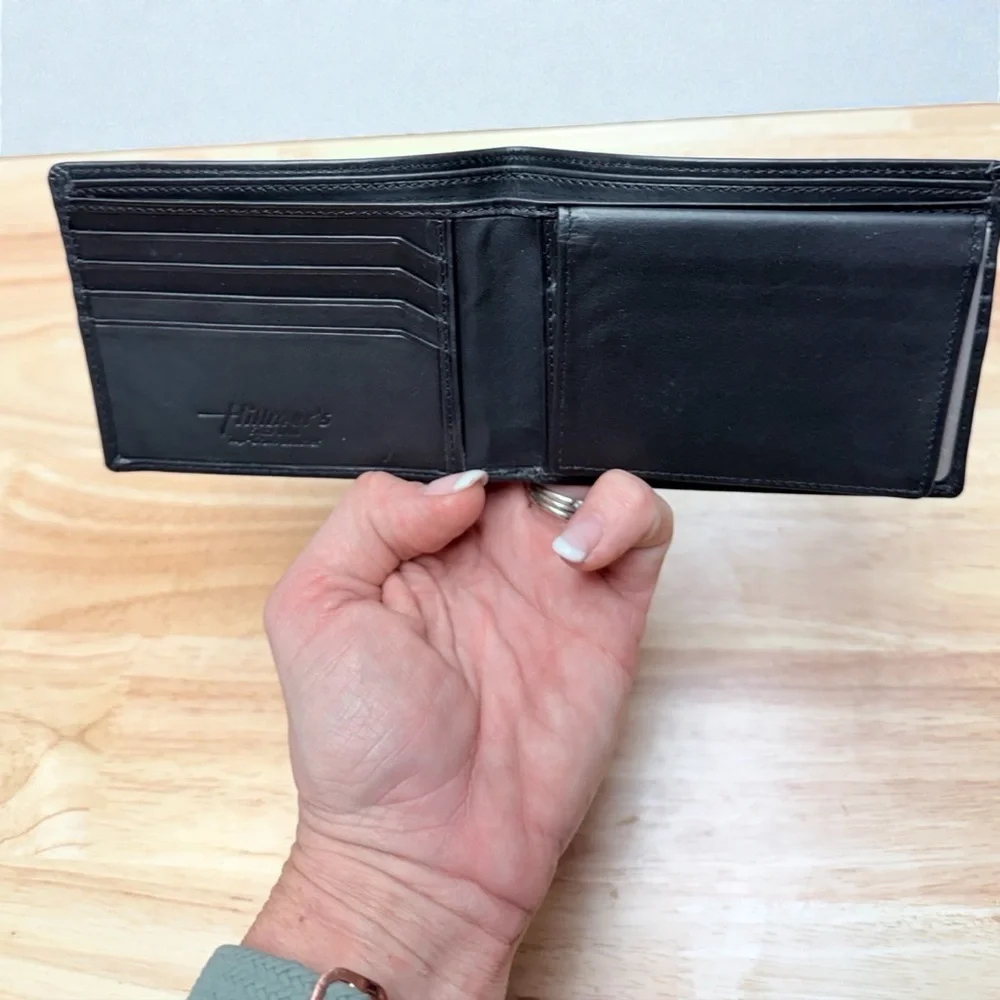 Hillman’s Black Top-Grain Leather Men’s Wallet New Unused Bifold Classic Style